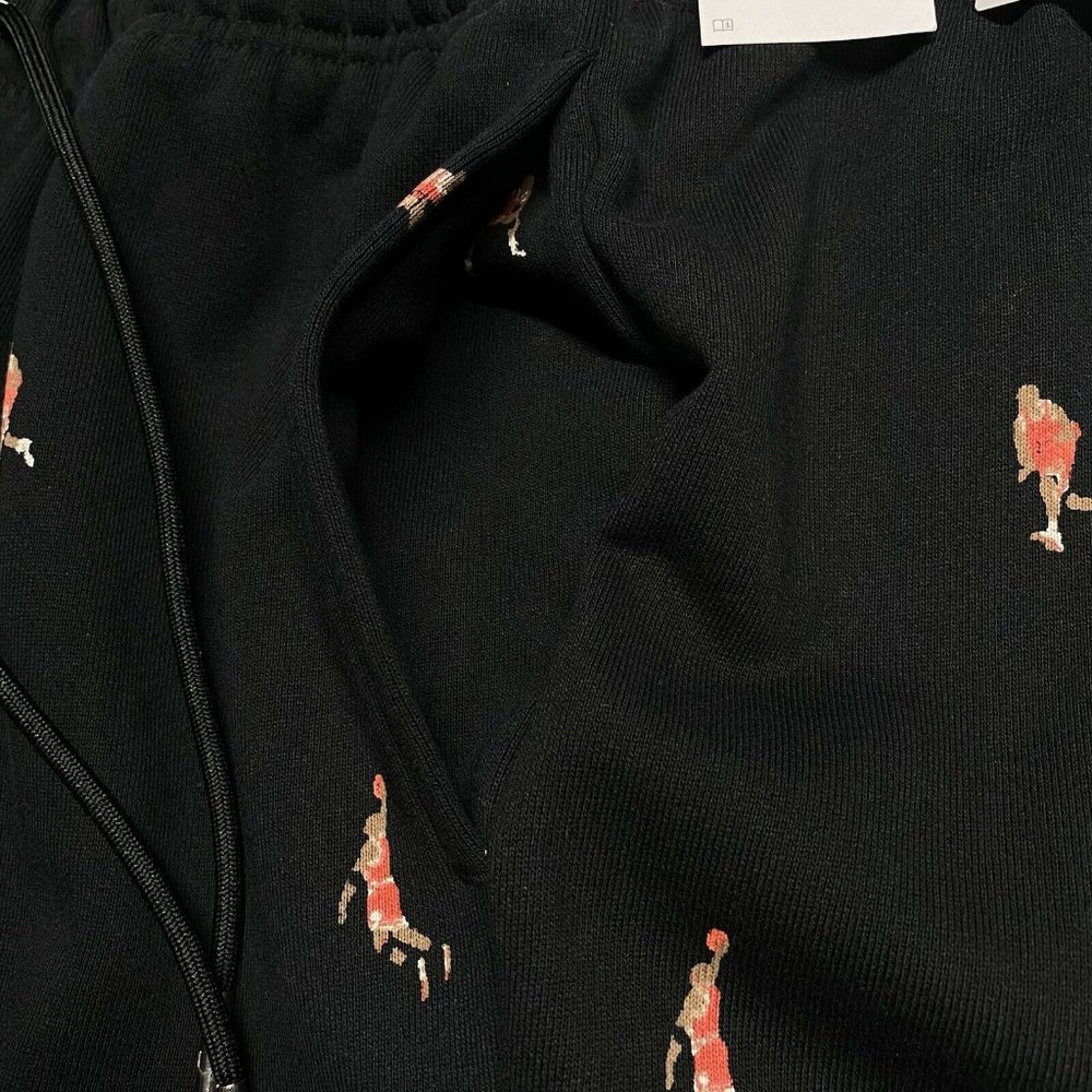 Nike Jordan Essentials AOP Fleece Joggers Black DH3519-010 Men's Sizes Vintage - Picture 3 of 9